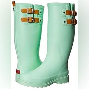 Brand new Chooka Mint Green Tall Rain Boots with Buckle Accents women’s 9